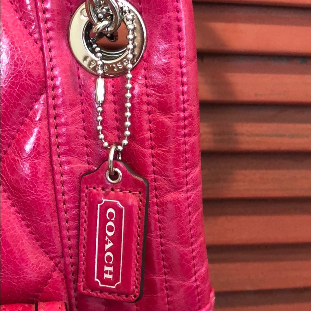 Coach pink quilted leather bag - Picture 6 of 9